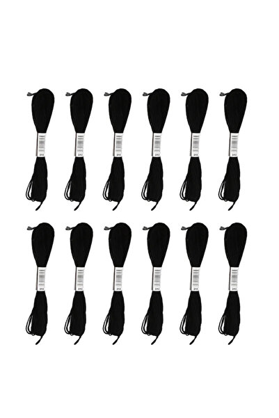 Choice 12 خيط تطريز صليب أسود لإكسسوارات الخياطة والحرف اليدوية المنزلية