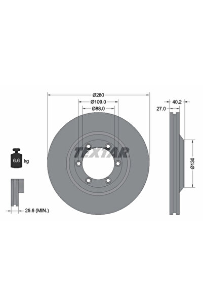 TEXTAR Дискови спирачки Chevrolet Colorado Holden Colorado Pick-up/Rodeo Pick-up