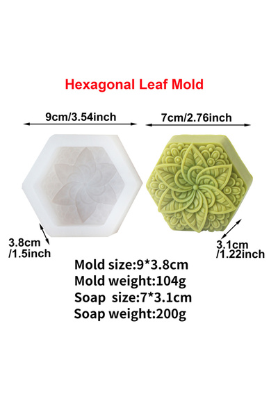 choice2 قالب صابون الزهور 3 قوالب صابون الزهور المنقوشة سداسية الشكل قالب شمع...