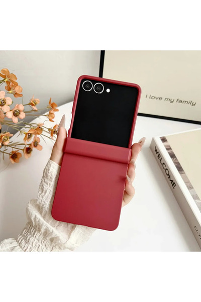 Choice جراب هاتف غير لامع بلون حلوى الدوبامين العنابي لهاتف Galaxy Z Flip 7 F...