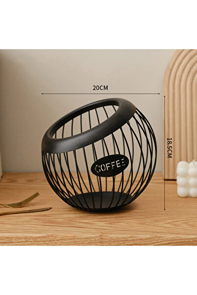 Choice1 Black 1pc Creative Iron Coffee Capsule Organizer Fruit Snack Storage ...