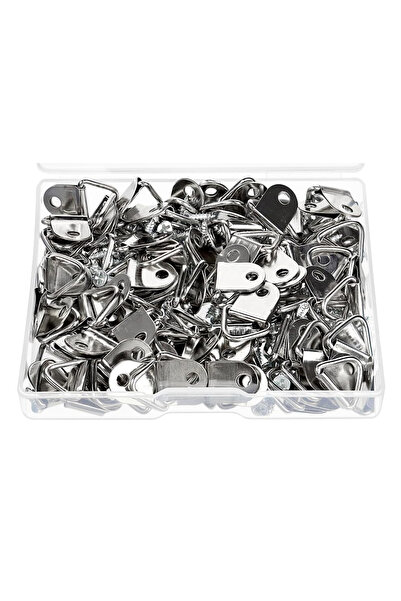 Choice ١٠٠ مجموعة فضية من علاقات الملابس مع براغي، حلقات مثلثة صغيرة، حلقات D...