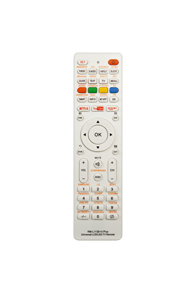 Choice WHITE New Universal RM-L1130+X Replacement Remote Control For All Brand Television TV RM-L113+12 RM-