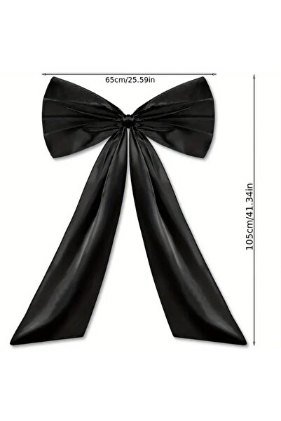 Choice زينة شجرة عيد الميلاد على شكل فيونكة كبيرة سوداء مقاس 65×105 سم، شريط فيونكة لعيد الميلاد وحفلات الزفاف