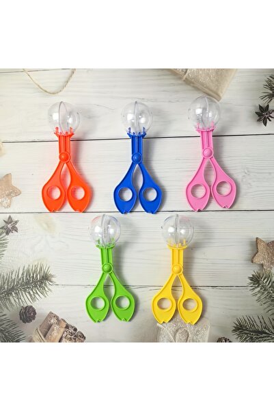 Choice 5 قطع من مشبك الخرز الكبير على شكل فقاعة بألوان عشوائية، 5 قطع من أداة صيد الحشرات للمغامرات الخارجية - مقص