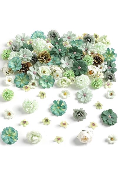 Choice 20 قطعة من زهور الأقحوان الاصطناعية المصنوعة من الحرير باللون الأخضر م...