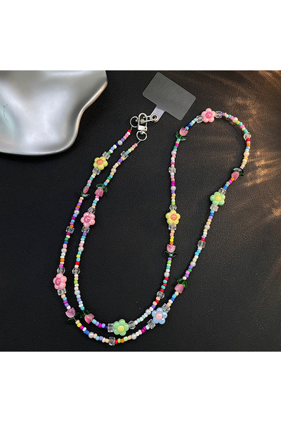 Choice 1 Ins Handmade Bead Children's Fun Color Mobile Phone Diagonal Cross C...