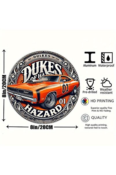 HELLOYOUNG TYA1915 دوق الخطر علامة معدنية لسيارة عتيقة، فن جداري، ديكور كلاسي...