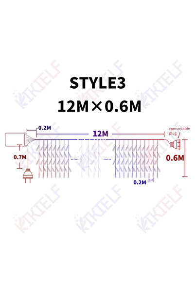 Choice قابس الاتحاد الأوروبي 220 فولت ضوء دافئ 12 متر 300 مصباح LED 4 متر/6 م...