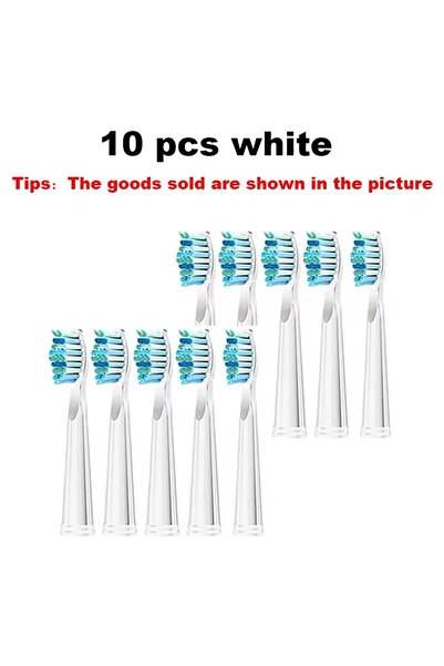 choice2 10 pcs white NEW 3/5/10 pcs Fairywill Replacement Toothbrush Heads fo...