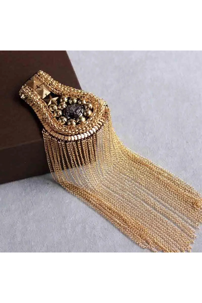 Choice شرابات ذهبية قصيرة جديدة للأداء المسرحي شرابة شارة الكتف فستان البدلة ...