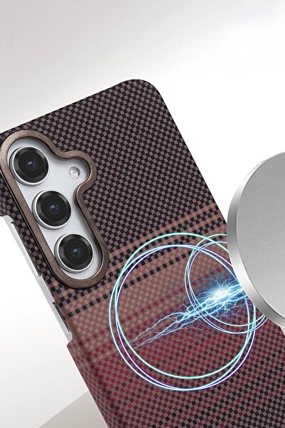 CepteToptan Myt09 Samsung Galaxy S25 Vega Magsafe Cover - Desert Titanium