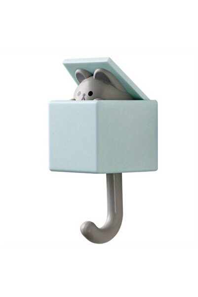 Choice Light blue mouse 1 PCS Creative Cat Hook Cute Seamless Dormitory Bedroom Door Hangers Hooks Key Umbr