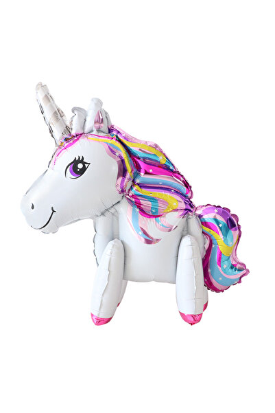 Disney 84x42cm as the picture Cartoon 3D Rainbow Gradient Unicorn Foil Balloons Kids Girl's Birthday Party