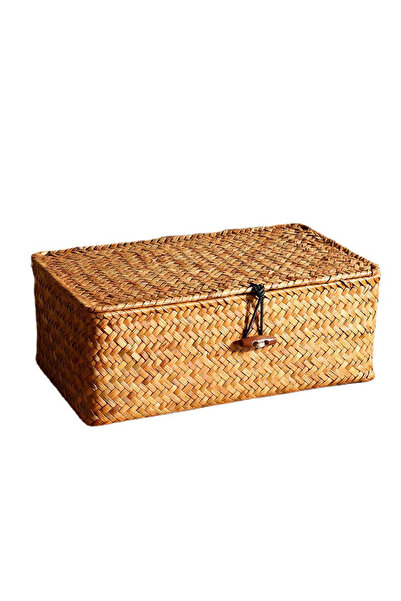 Choice Orange Woven Vintage Storage Rack Basket Boho Pastoral Home Decor Cove...