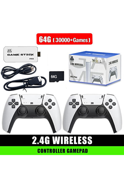 Choice 64GB M15 4K TV Game Stick, 64GB Built-in 30000+ Retro Games Console with Wireless Gamepads, Supports