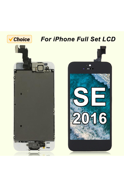 Choice1 شاشة عرض كاملة سوداء لهاتف آيفون SE 2016، مزودة بشاشة LCD وكاميرا أما...