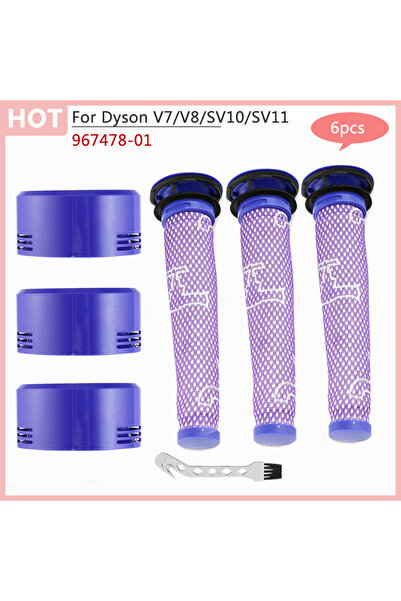 Choice 6pcs For Dyson V7 V8 SV10 SV11 Spare Parts Handhold Robot Vacuum Cleaner Front Rear Hepa Filter Home