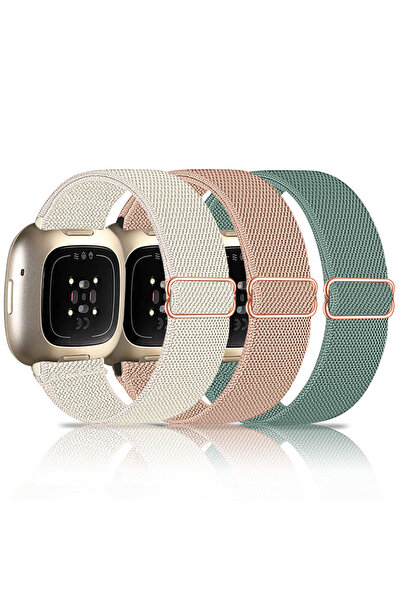 Choice مجموعة من 3 قطع - سوار Fitbit Versa 3/4 وSense/2 - أحزمة رياضية من الق...