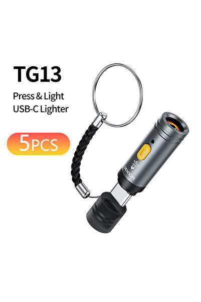 Toocki 5 ولاعات سجائر صغيرة محمولة من نوع C من توكي، رمادية اللون، مناسبة للس...