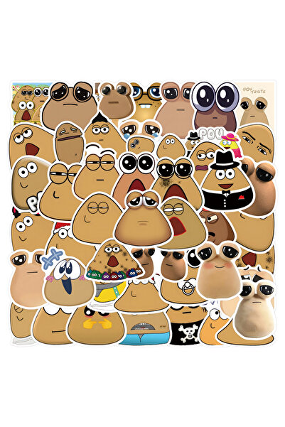 Choice ملصقات متعددة الألوان من My Pet Alien Pou، 50 قطعة، ملصقات DIY، سكرابو...