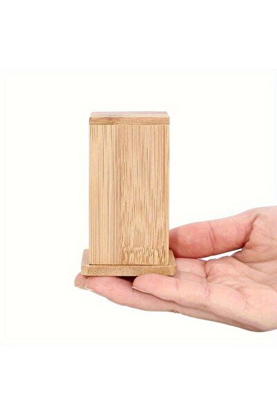 Choice صندوق أعواد أسنان من الخيزران مربع الشكل مزود بغطاء، محمول للاستخدام المنزلي والفندق والمطعم والمطبخ