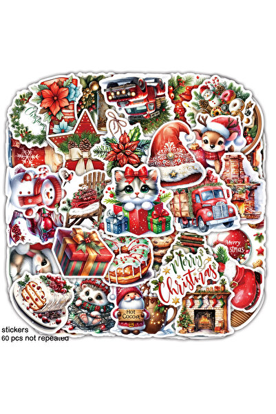 Choice 60 قطعة من ملصقات جرافيتي عشية عيد الميلاد، زجاجة ماء، كمبيوتر محمول، ...