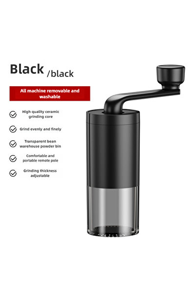 Choice Black 2025 New Hand Cranked Coffee Grinder Portable Adjustable Grinder Home Outdoors Travel Hand Cra