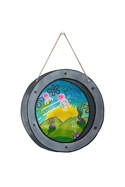 Choice لافتة خشبية بتصميم قنديل البحر الساحر باللون الذهبي الوردي - ديكور مزر...