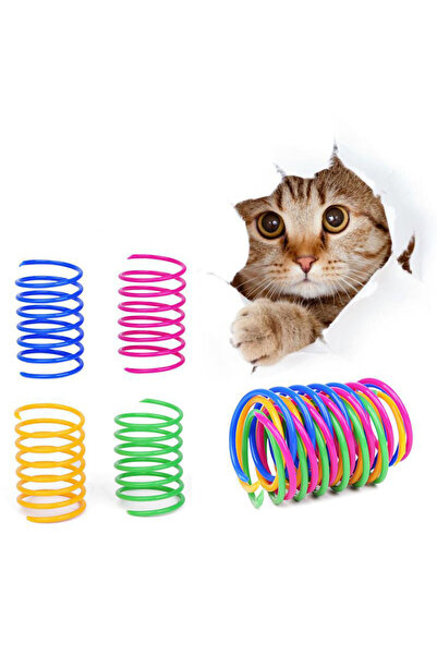 Choice 20 قطعة متعددة الألوان 4/200 قطعة لعبة زنبركية للقطط ألعاب لولبية تفاع...