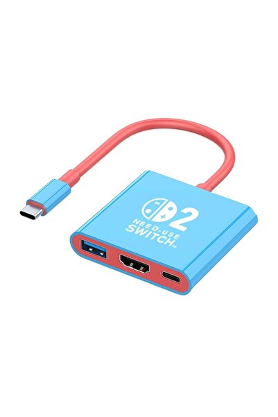 Choice محطة تحكم A لجهاز Switch2 من النوع C، منفذ HDMI + USB 3.0 + PD، 3 في 1...