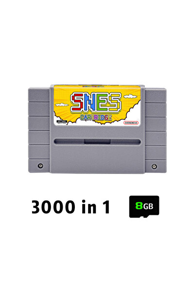 Choice بطاقة ألعاب SNES رمادية 3000 في 1 V12 مع بطاقة TF سعة 8 جيجابايت وخرطو...