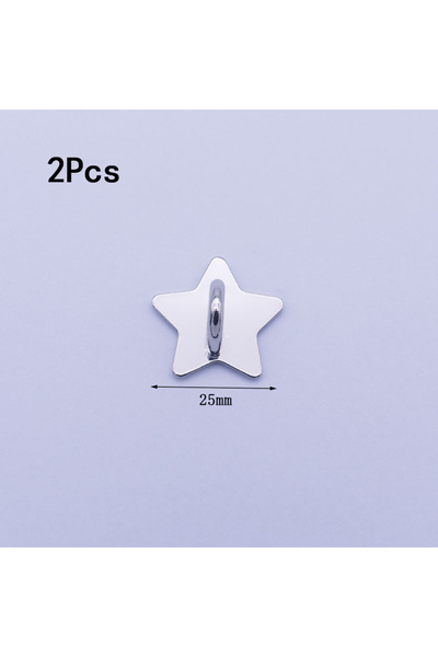 Choice6 Silver Star 2Pcs Metal DIY Phone Case Accessories Adhesive Pendant Bu...
