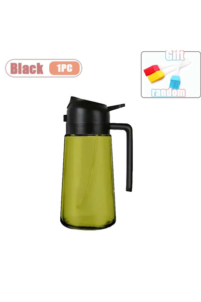 Choice زجاجة زيت زيتون سوداء 2 في 1 مزودة بوظيفة الرش والصب، عبوة من 1 إلى 4 ...