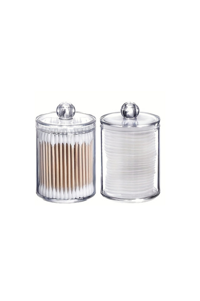 Choice حامل كرة مسحة قطنية بلاستيكية شفافة، قطعتان، عبوة من 3 قطع، منظم حمام،...