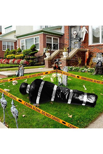 Choice مجموعة واحدة سوداء من زينة الهالوين المعلقة على شكل جثة مخيفة قابلة لل...