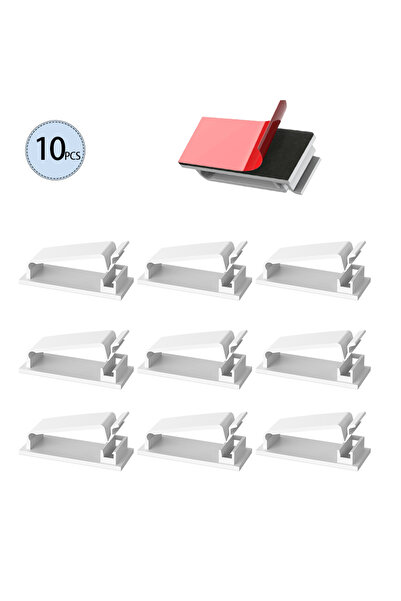 Choice أبيض - 10 قطع 5/10/20 قطعة مشابك إدارة الكابلات ذاتية اللصق منظمات الك...