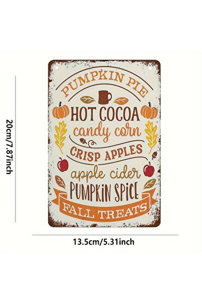 Choice 1pc 1pc 20cm×13.5cm Autumn Metal Sign, "Fall Treats" Pumpkin Pie & Spi...