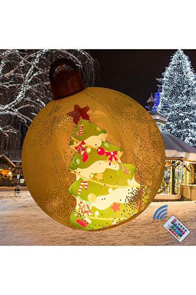 Choice كرة عيد الميلاد العملاقة القابلة للنفخ شفافة مقاس 60 سم، زينة عيد المي...