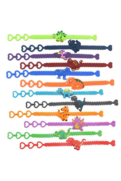 Choice1 24 قطعة من 12 إلى 36 قطعة من أساور الديناصورات الكرتونية اللطيفة للأط...