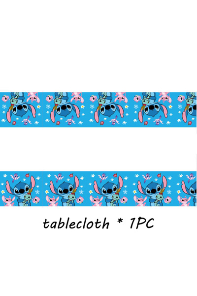 Miniso مفرش طاولة قطعة واحدة بنمط غرزة زرقاء، لوازم حفلات أعياد ميلاد الأطفال...