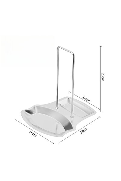 Choice silver Pot Lid Holder and Spoon Rest Stainless Steel Utensils Lid Spoo...