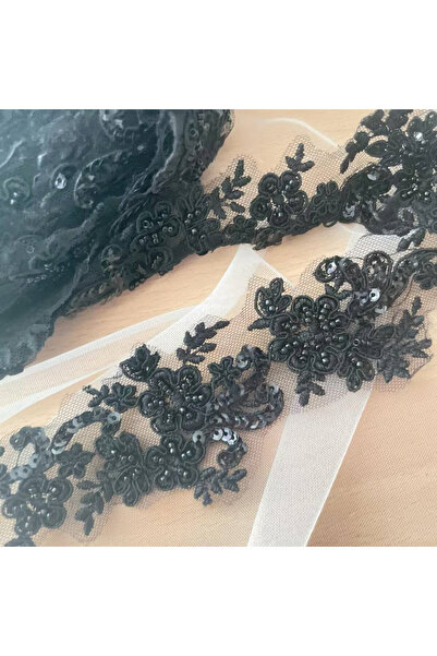 Choice ياردتان، طول 182 سم، أسود، ياردتان/القطعة. حافة دانتيل زهور الزفاف المزينة بالخرز، حجاب اصنعيه بنفسك، إكسسوارات خياطة، جودة عالية