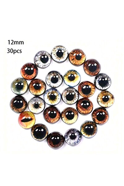 Choice عشوائي 30 قطعة 12 مم 6/8/12/16 مم عيون دمية عيون قطة عيون زجاجية عين ك...