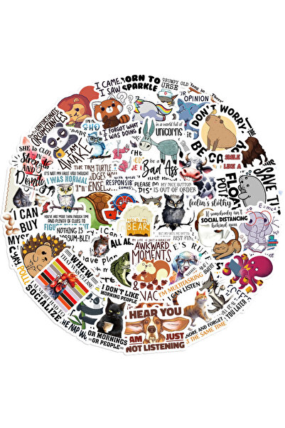 Choice 50 قطعة من ملصقات اقتباسات الحيوانات المضحكة، ملصقات مضحكة للبالغين، م...