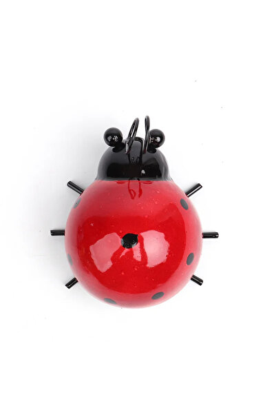 Choice red G2683A Mini Metal Ladybug Beetle Fence Hanger Wall Hanging Ornament Statue Outdoor Patio Garden
