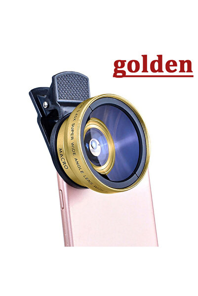 Choice عدسة ذهبية 2 في 1 بمشبك عالمي 37 مم عدسة احترافية للهواتف المحمولة 0.4...