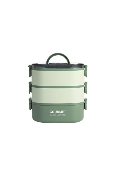 Choice 2000ml 3 Green 2000ML Lunch Box Portable 3 Layer Children Student Bent...