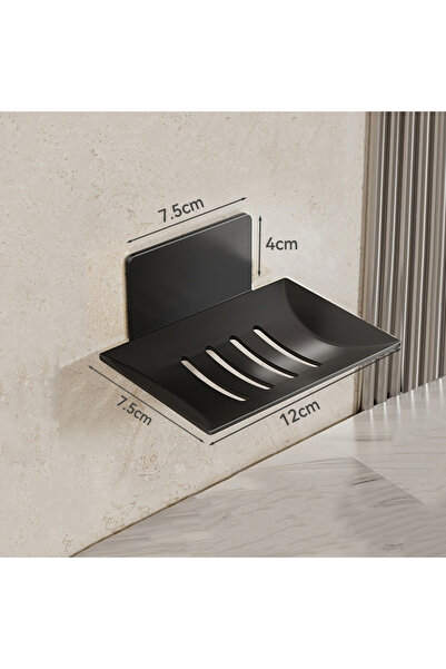 Choice حامل صابون حمام من الفولاذ الكربوني الأسود مثبت على الحائط مع صندوق تخ...