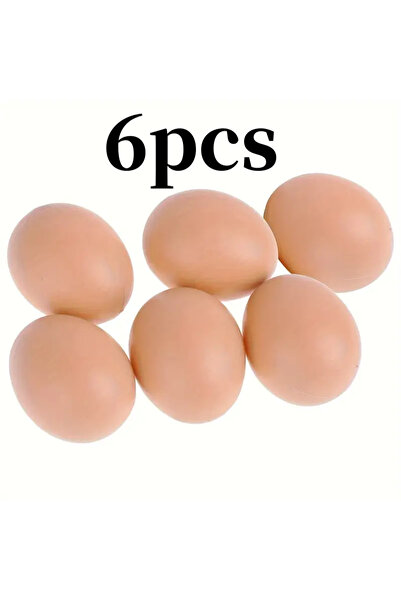 Choice1 6 قطع من البيض البلاستيكي، 6/12 قطعة من بيت الدجاج، بيض مزيف صغير، مس...